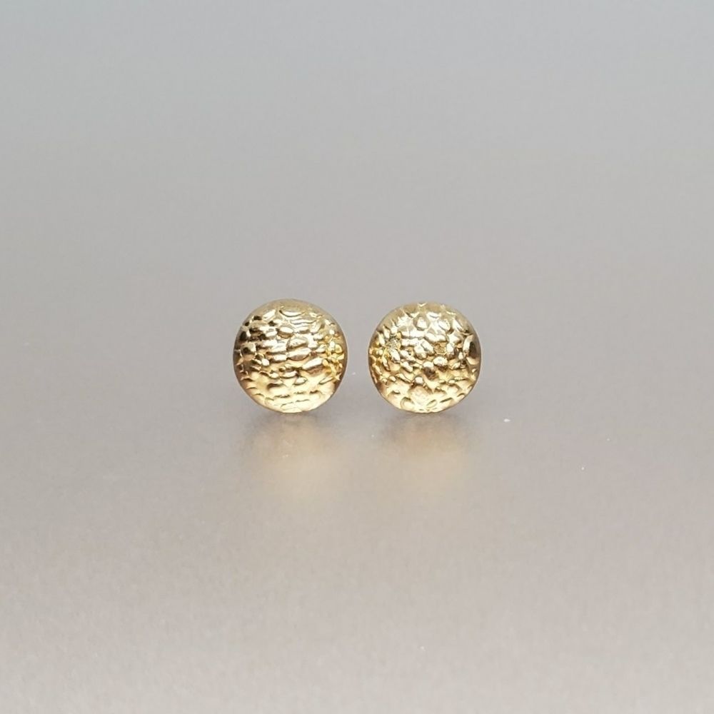 Set of 2 - Textured Circle Stud Earrings